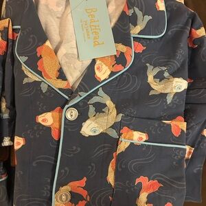 Men’s Pajamas with Koi Fish Print - Blue
